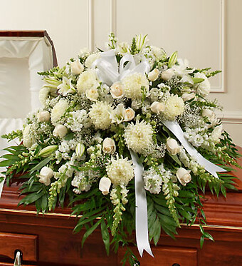 White Mixed Half Casket Cover