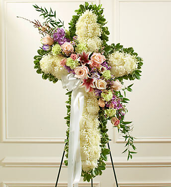 White Cross with Pastel Flower Break