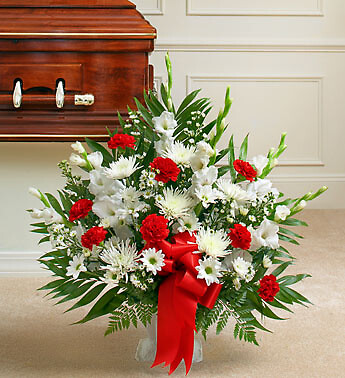 Red and White Sympathy  Basket