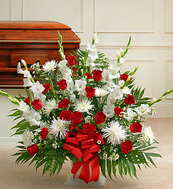 Red and White Sympathy  Basket