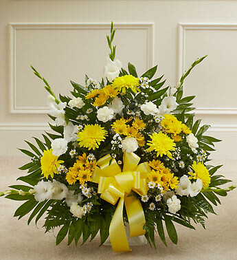 Yellow and White Sympathy  Basket