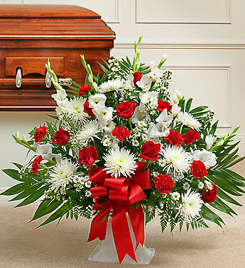 Red and White Sympathy  Basket