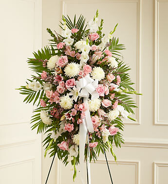 Pink and White Sympathy Standing Spray