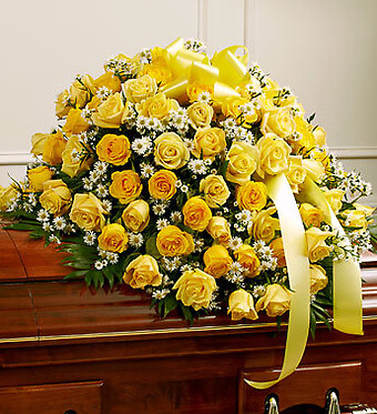 Yellow  Rose Half Casket Cover